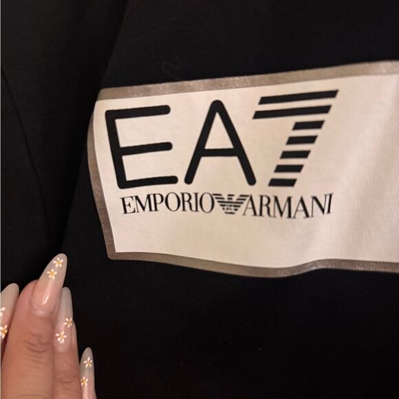 Emporio Armani Black and White Kids Hoodie - Picture 4 of 9